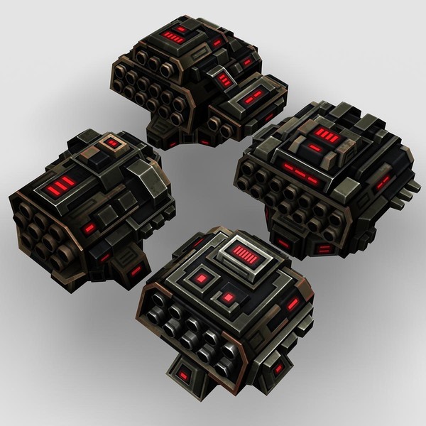 3d model 4 missle launchers - 4_Missle_Launchers... by Angryfly