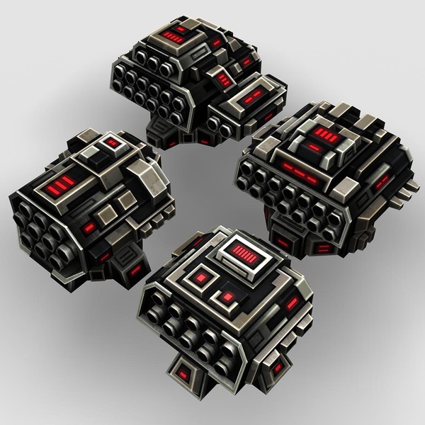 3d model 4 missle launchers - 4_Missle_Launchers... by Angryfly