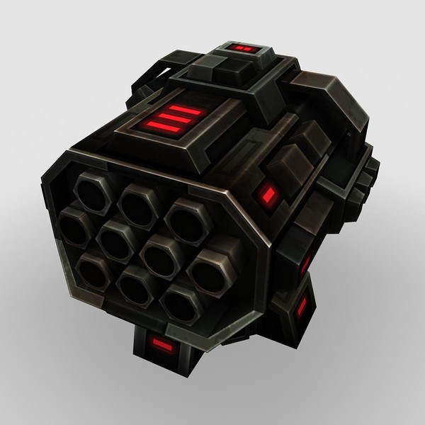3d model 4 missle launchers - 4_Missle_Launchers... by Angryfly