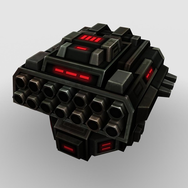 3d model 4 missle launchers - 4_Missle_Launchers... by Angryfly