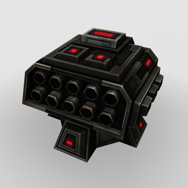 3d model 4 missle launchers - 4_Missle_Launchers... by Angryfly
