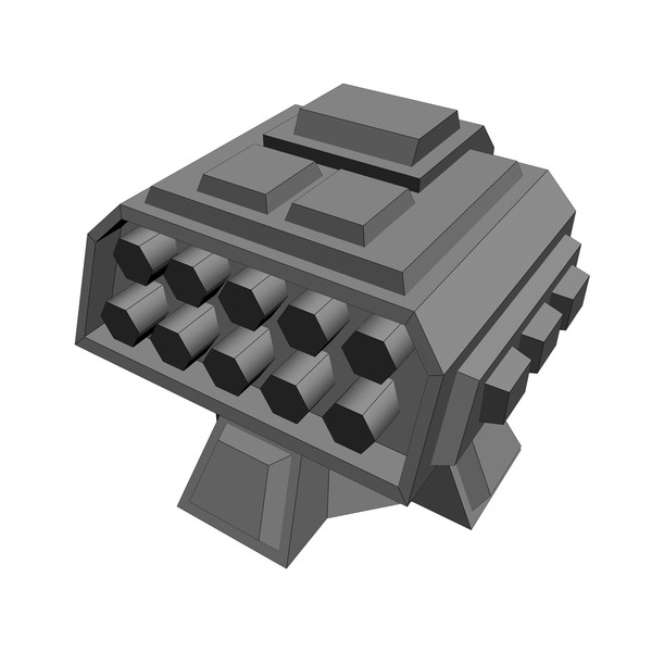 3d model 4 missle launchers - 4_Missle_Launchers... by Angryfly