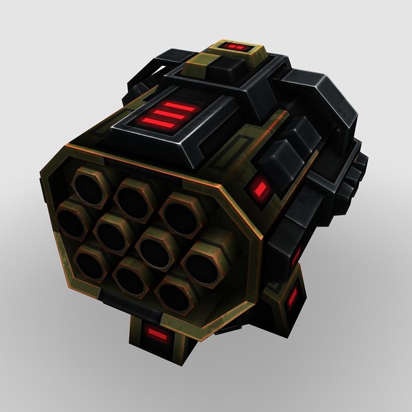 3d model 4 missle launchers - 4_Missle_Launchers... by Angryfly
