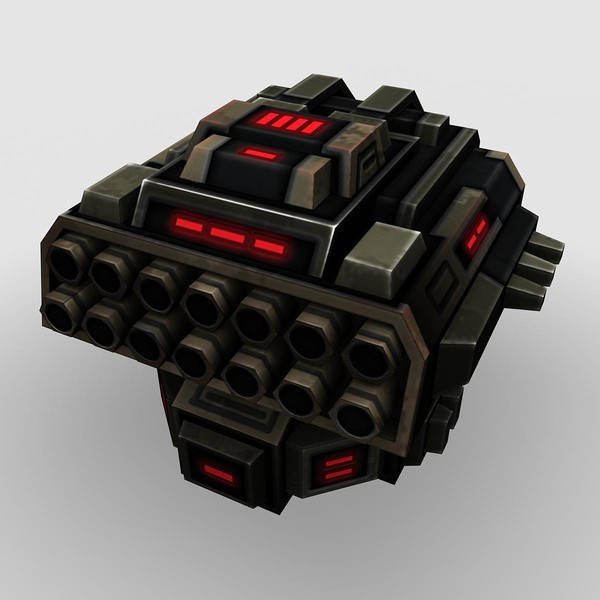 3d model 4 missle launchers - 4_Missle_Launchers... by Angryfly