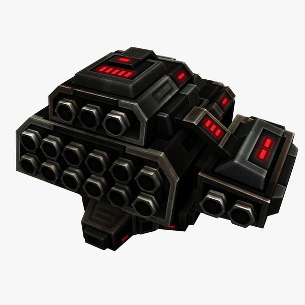 3d model 4 missle launchers - 4_Missle_Launchers... by Angryfly