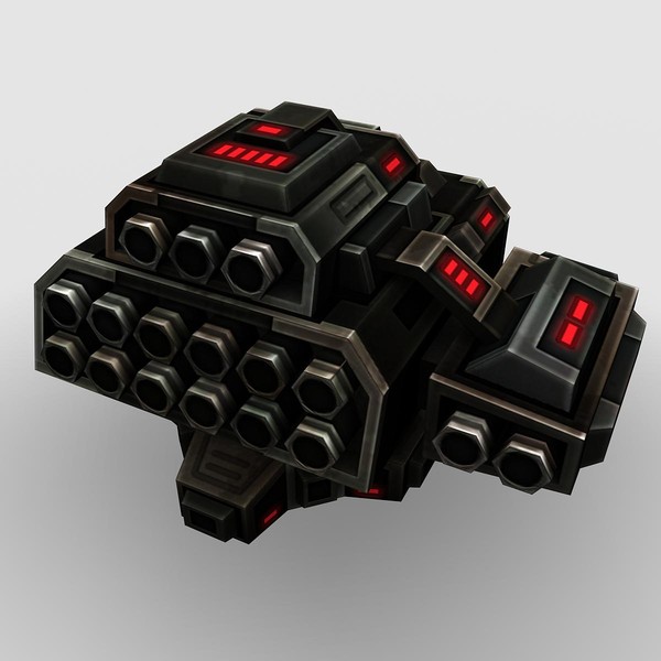 3d model 4 missle launchers - 4_Missle_Launchers... by Angryfly