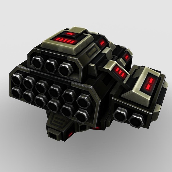 3d model 4 missle launchers - 4_Missle_Launchers... by Angryfly
