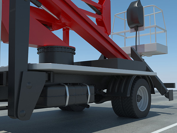 3d model lifting crane modelled - mobile aerial tower... by Rodrigues_DDD