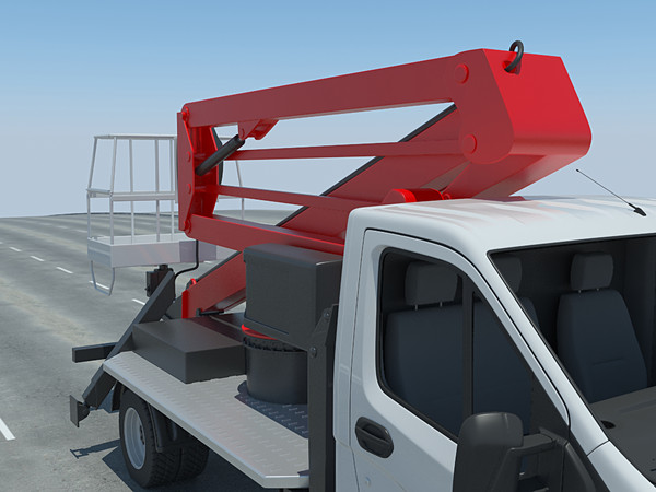 3d model lifting crane modelled - mobile aerial tower... by Rodrigues_DDD