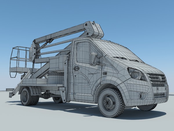 3d model lifting crane modelled - mobile aerial tower... by Rodrigues_DDD