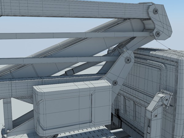 3d model lifting crane modelled - mobile aerial tower... by Rodrigues_DDD