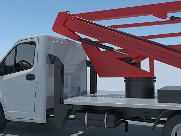 3d model lifting crane modelled - mobile aerial tower... by Rodrigues_DDD
