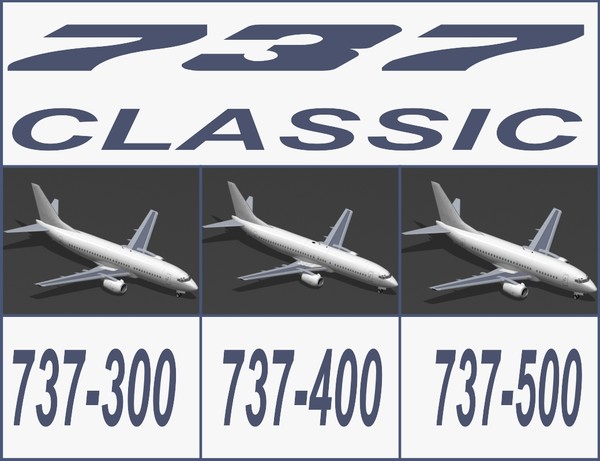 3d model boeing 737 classic - Boeing 737 Classic Collection... by PedroFaut