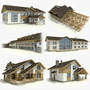 3d model 6 houses