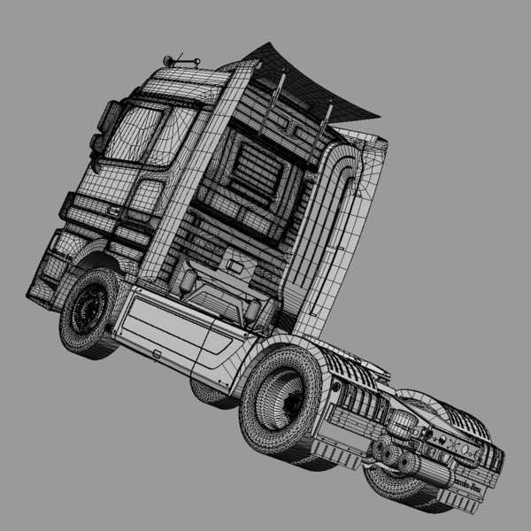 3d mercedes actros semitruck containers model - Mercedes Actros with containers semitruck... by ArqArt3D