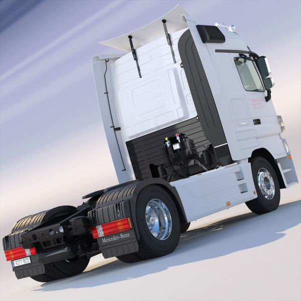 3d mercedes actros semitruck containers model - Mercedes Actros with containers semitruck... by ArqArt3D