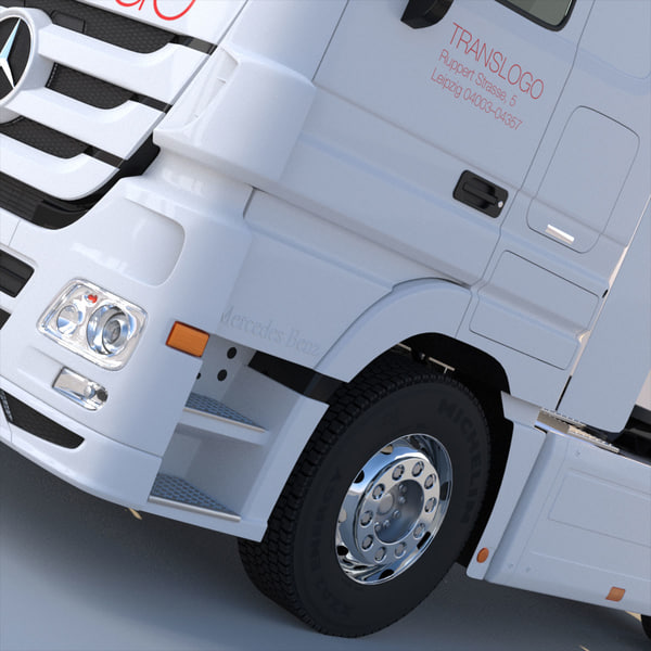 3d mercedes actros semitruck containers model - Mercedes Actros with containers semitruck... by ArqArt3D