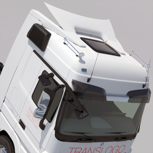 3d mercedes actros semitruck containers model - Mercedes Actros with containers semitruck... by ArqArt3D