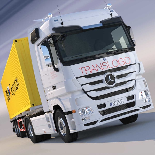 3d mercedes actros semitruck containers model - Mercedes Actros with containers semitruck... by ArqArt3D