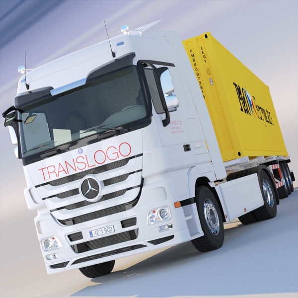 3d mercedes actros semitruck containers model - Mercedes Actros with containers semitruck... by ArqArt3D
