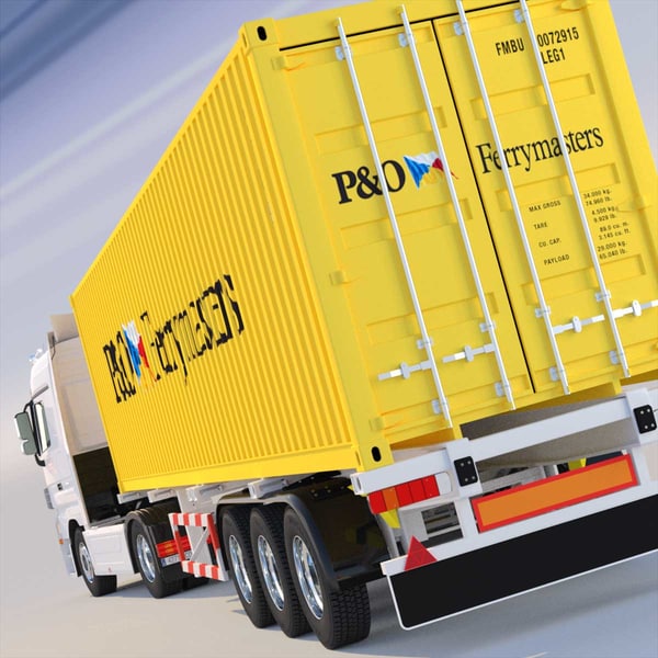 3d mercedes actros semitruck containers model - Mercedes Actros with containers semitruck... by ArqArt3D