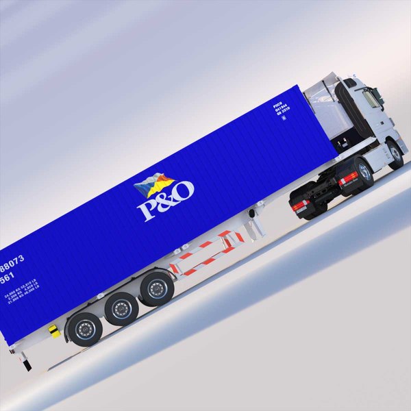 3d mercedes actros semitruck containers model - Mercedes Actros with containers semitruck... by ArqArt3D