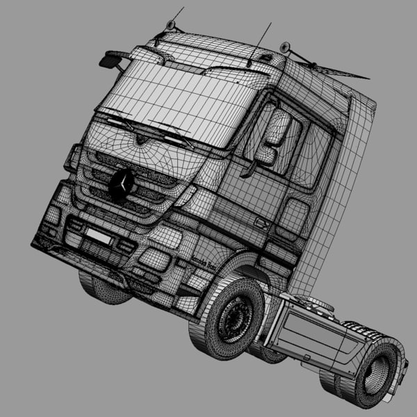 3d mercedes actros semitruck containers model - Mercedes Actros with containers semitruck... by ArqArt3D