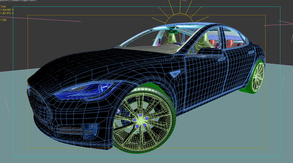 3d 2013 tesla s modeled - Tesla Model S 2013... by be fast