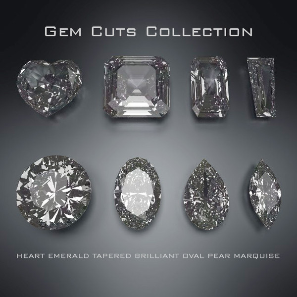 8 gem cuts obj - 8 Gem Cuts Collection... by robstranges