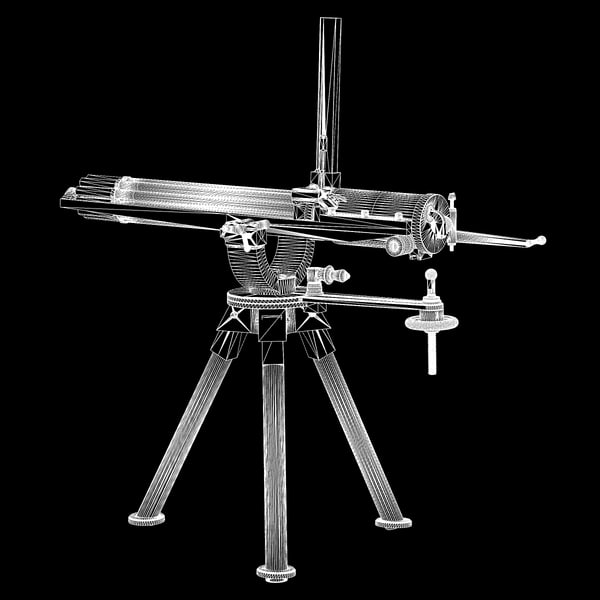 gatling gun 3d model - Gatling Gun... by Poornachandra