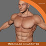 3d realistic male muscular body model