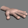 cartoon hand obj