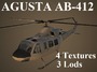 3ds max agusta ab-412 low-poly