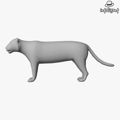 edge loop 3d model - Low Poly Tiger... by Int3lig3nt