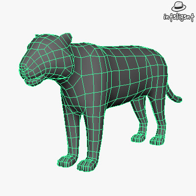 edge loop 3d model - Low Poly Tiger... by Int3lig3nt