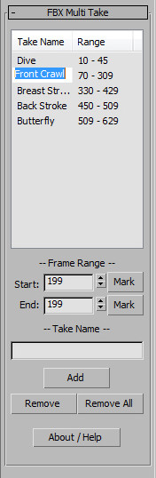 FBX Multi Take (3DS Max)
