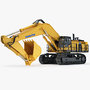 3d model hydraulic excavator komatsu pc1250