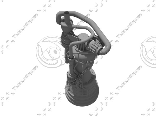 merlin rocket engine spacex 3ds - Merlin Rocket Engine SpaceX... by Bionic 3D