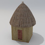 african straw hut obj