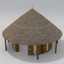 3d african straw hut 1 model