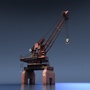 3d model of dock crane