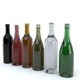 3d model colored bottles