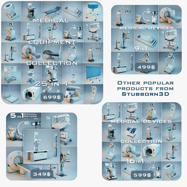 medical devices 5 1 3d 3ds - Medical Devices Collection 5 in 1 vol.1... by Stubborn3D