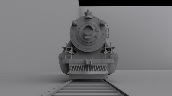 3ds max steam locomotive - Steam locomotive... by cyberniee