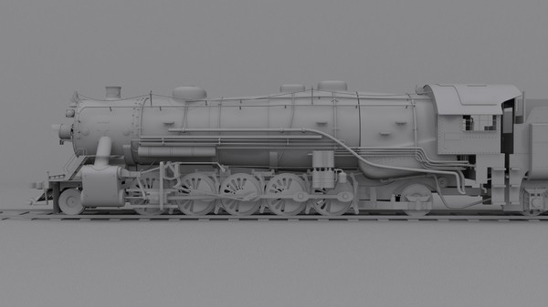 3ds max steam locomotive - Steam locomotive... by cyberniee