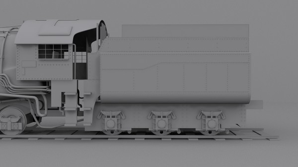 3ds max steam locomotive - Steam locomotive... by cyberniee