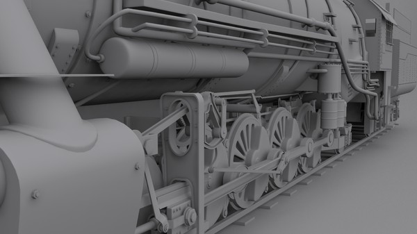 3ds max steam locomotive - Steam locomotive... by cyberniee