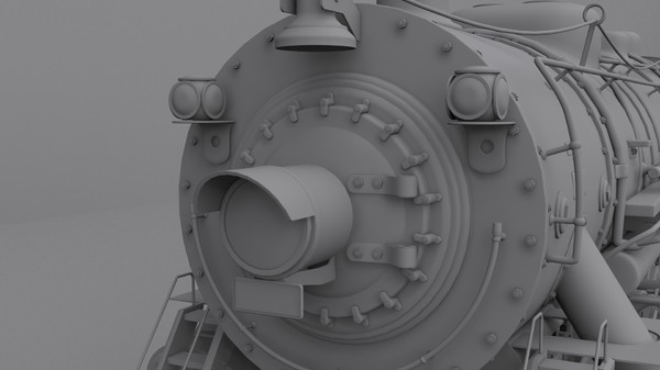3ds max steam locomotive - Steam locomotive... by cyberniee