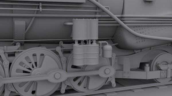3ds max steam locomotive - Steam locomotive... by cyberniee