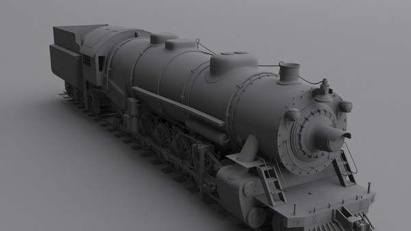 3ds max steam locomotive - Steam locomotive... by cyberniee
